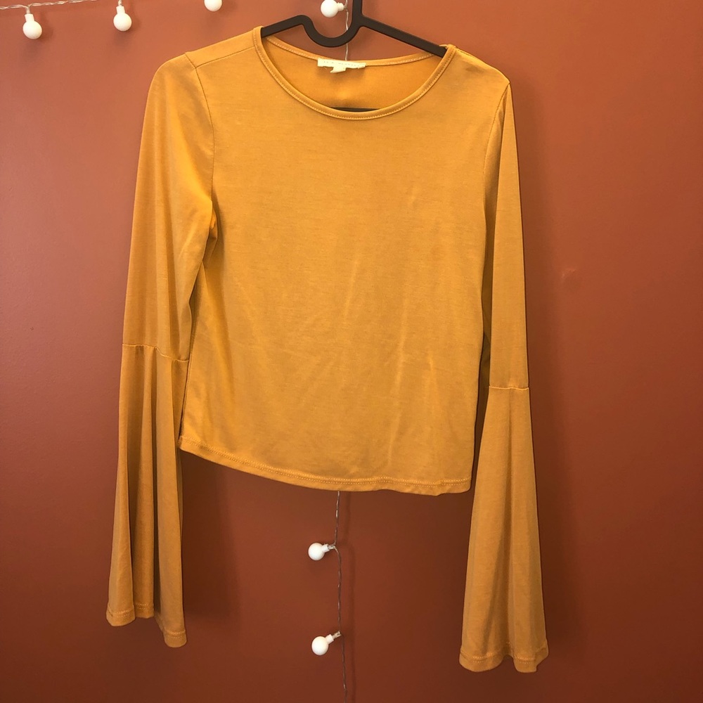 Yellow flare sleeve shirt